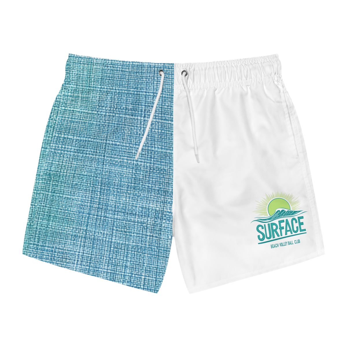 Swim Trunks — Surface Beach Logo Two‑Tone Board Shorts