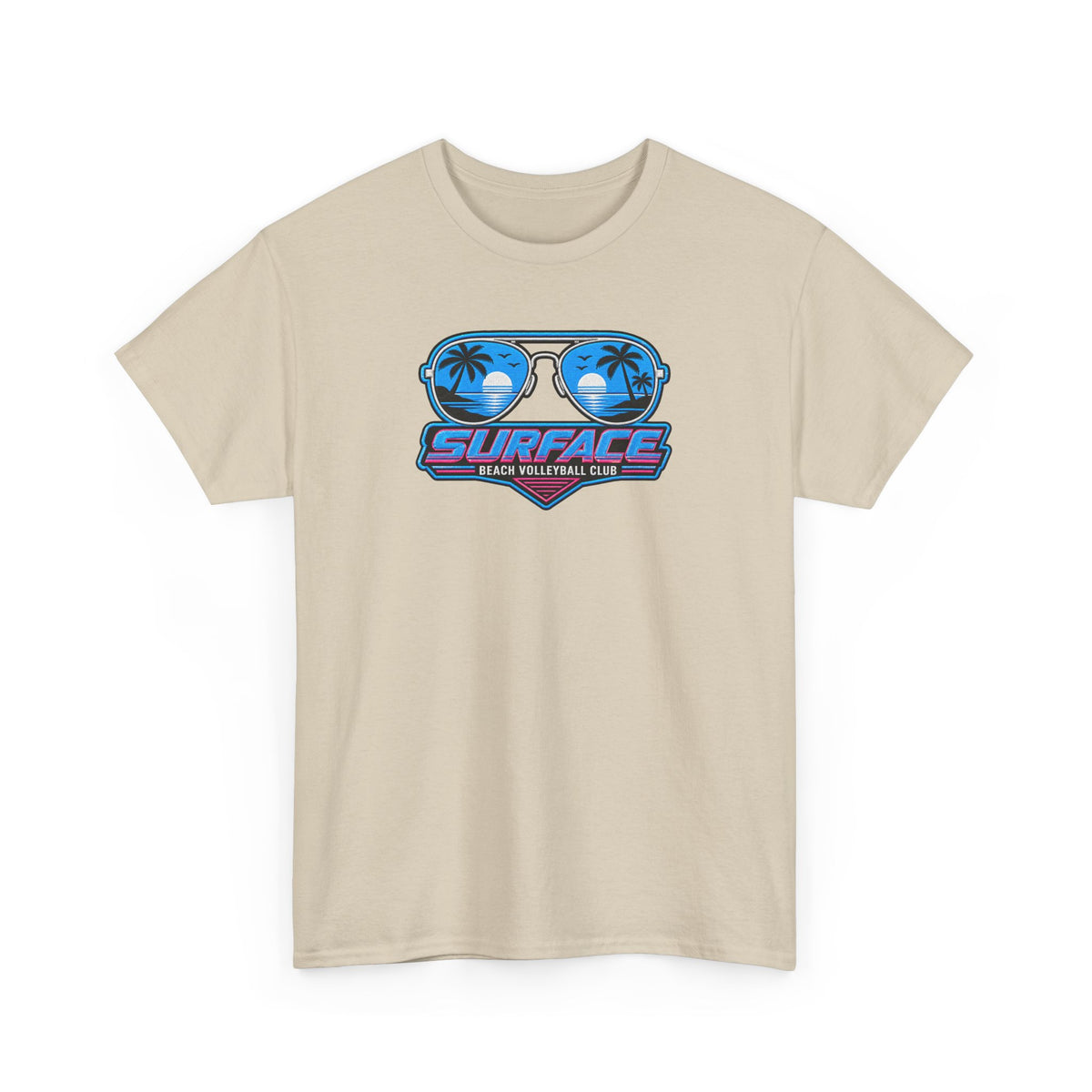 Surface Sunglasses Tee — Retro Beach Palm Trees Surf Vibes T‑Shirt