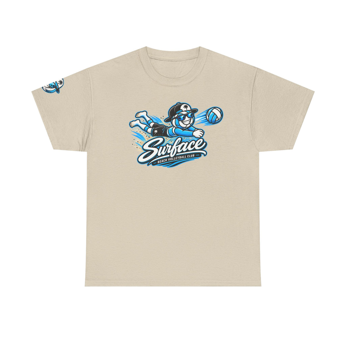 Surface Volleyball Mascot T-Shirt — Beach Volleyball Dive Graphic Tee