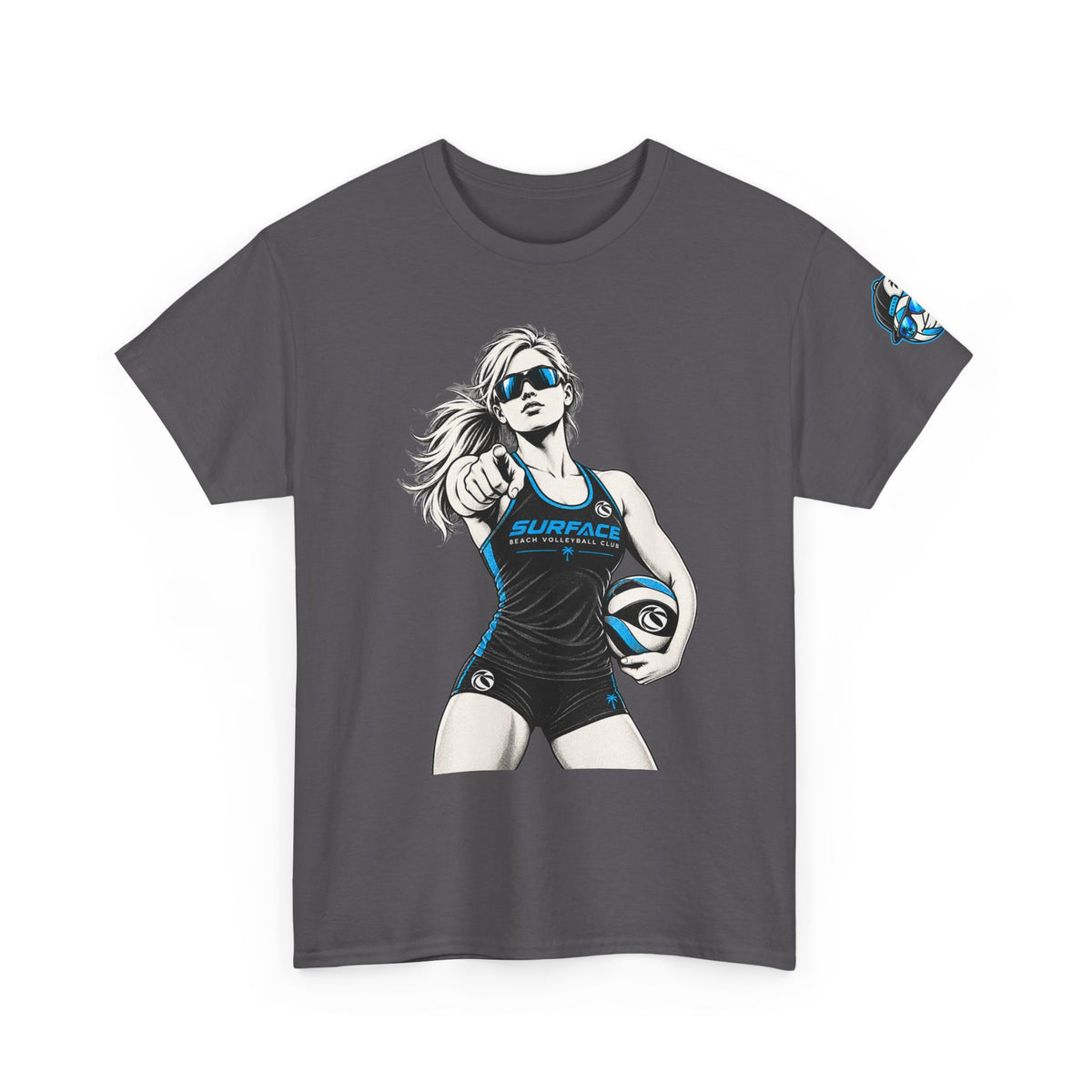 Volleyball Player Graphic Tee — Fierce Female Athlete Design