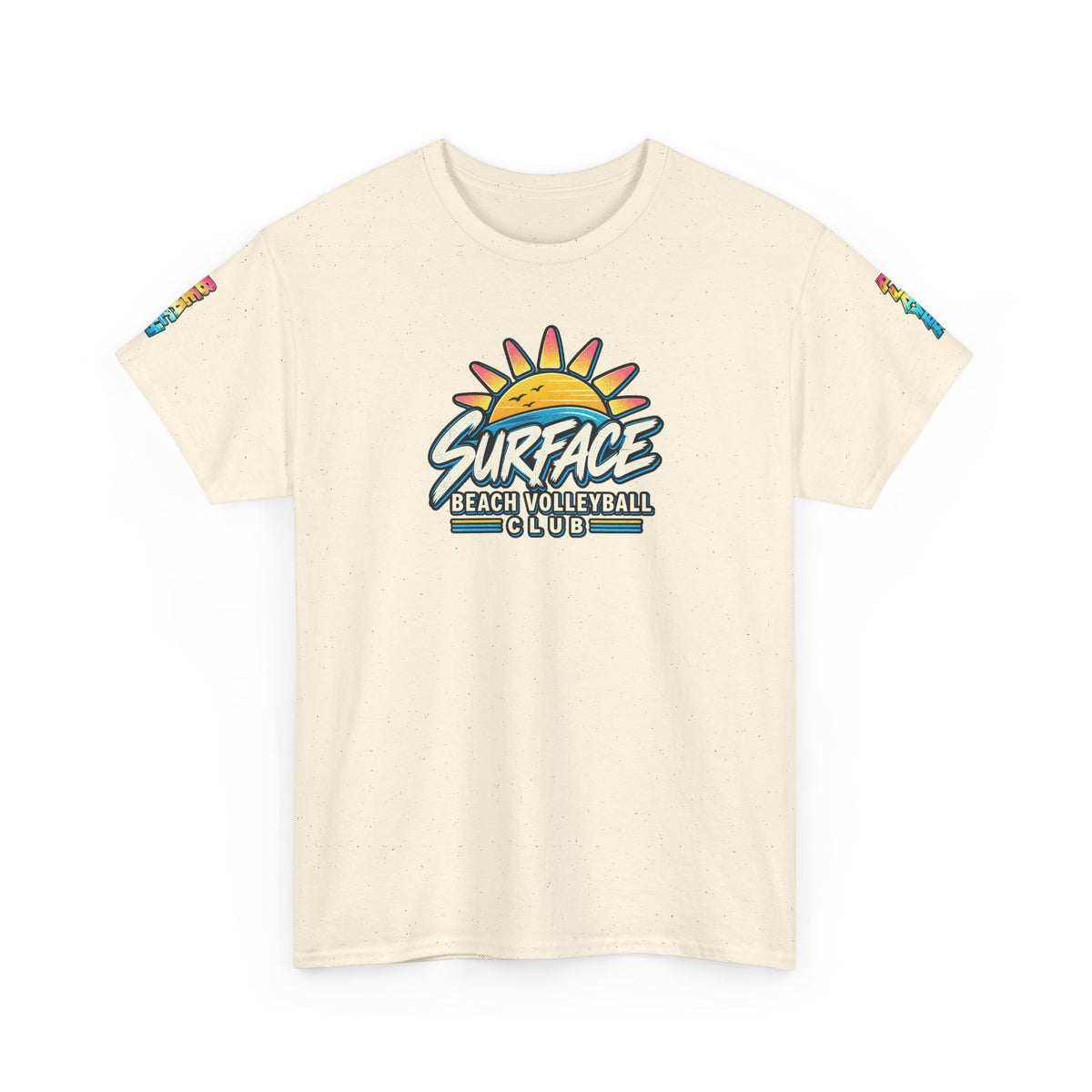 Beach Volleyball Tee — "Surface Beach Volleyball Club 2027" Retro Sunset Shirt