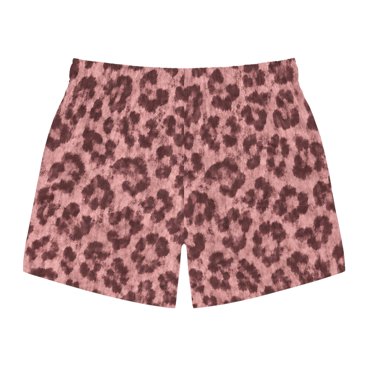 Pink Leopard Swim Trunks — All-Over Print Animal Print Swim Shorts