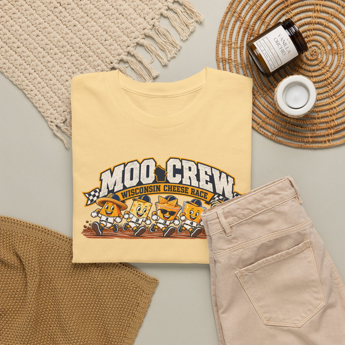 Moo Crew Cheese Race Baseball T-Shirt
