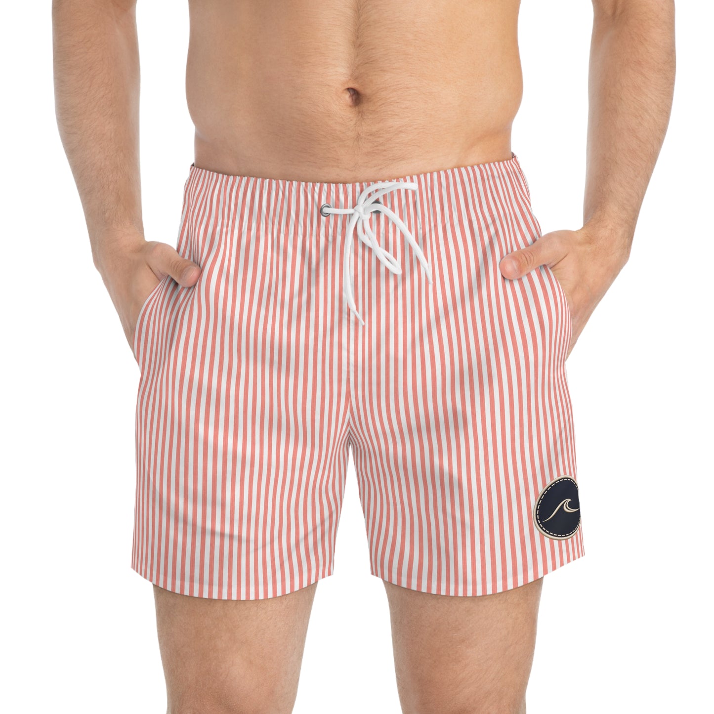 Surfache Rum Punch Slim Cabana Swim Trunks – Lightweight Beach Shorts with Wave Patch