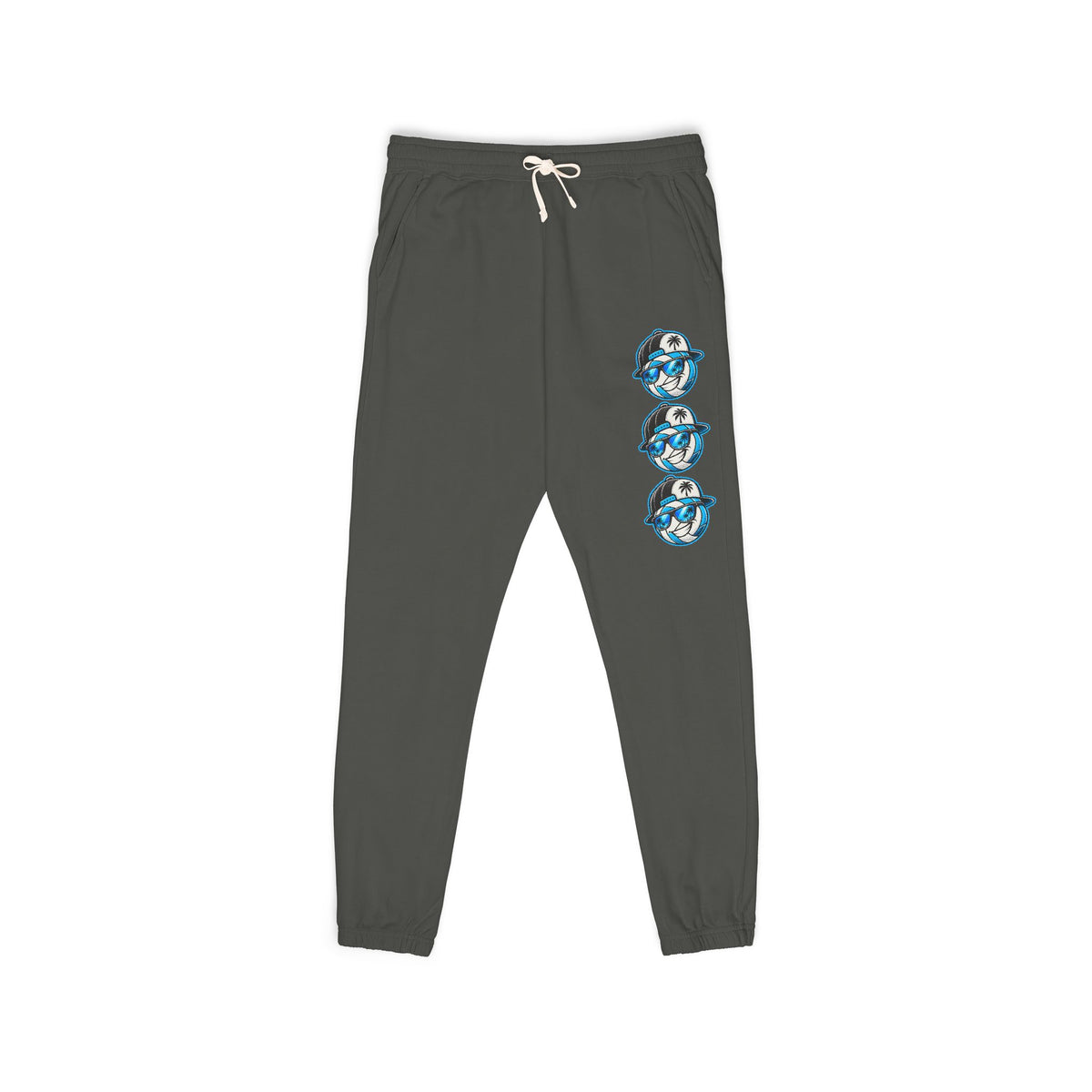 Surface Mascot Embroidered Anchor Fleece Sweatpants — Nautical Beach Vibe Joggers