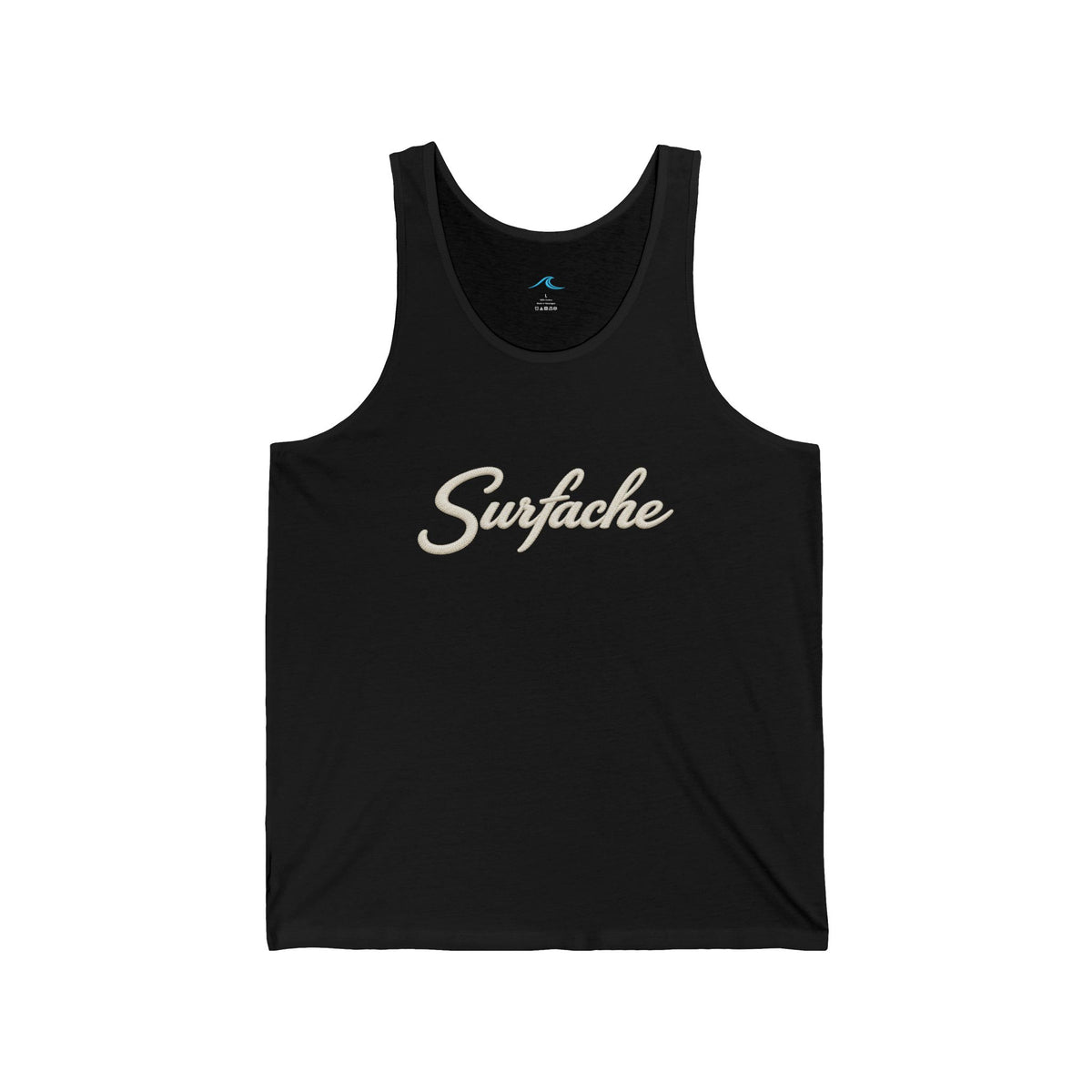 Surfside Beach Tank Top — Blue Palm & Wave Logo 'Surface' Athletic Tank