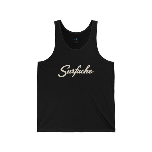 Surfside Beach Tank Top — Blue Palm & Wave Logo 'Surface' Athletic Tank