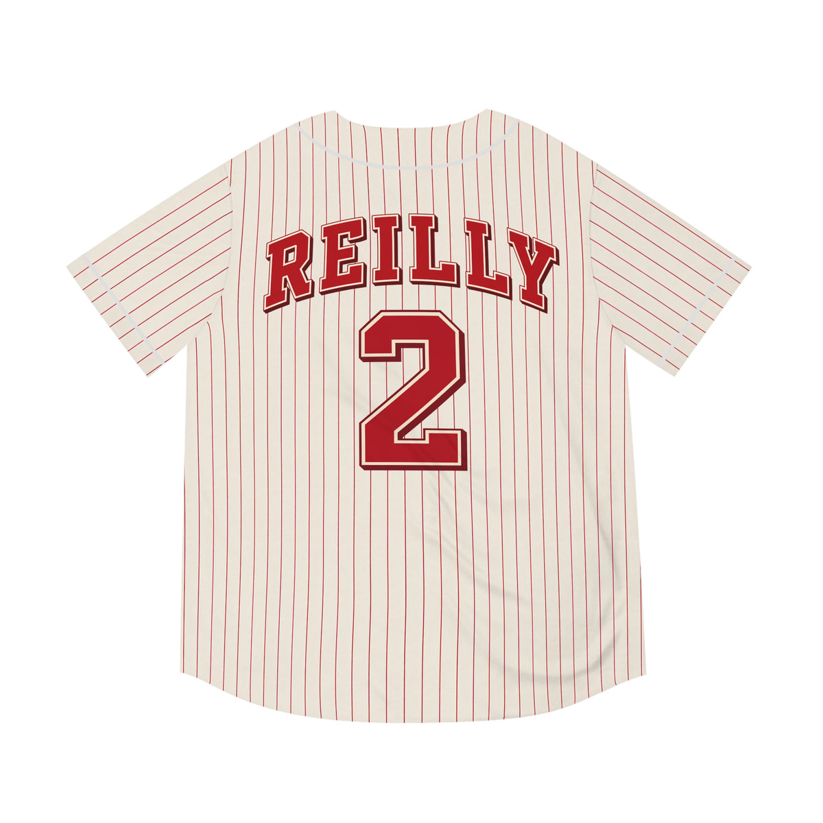 Reilly Wrigley Field Retro Red Pinstripe Baseball Jersey