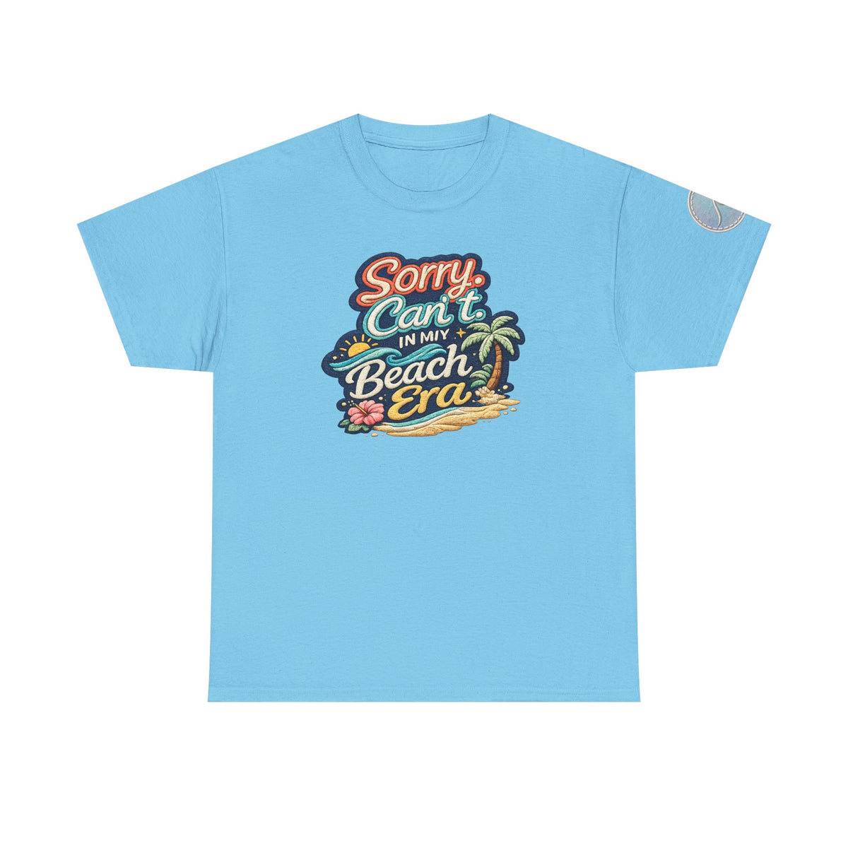 Sorry Can't, In My Beach Era — Retro Tropical Palm Beach Vacation T‑Shirt
