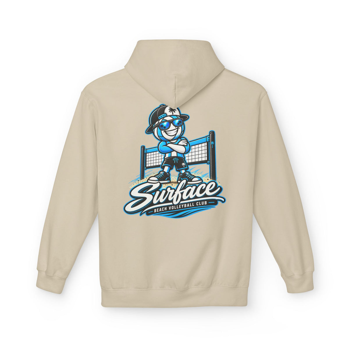 Surfface Beach Volleyball Hoodie — Retro Mascot Logo Pullover