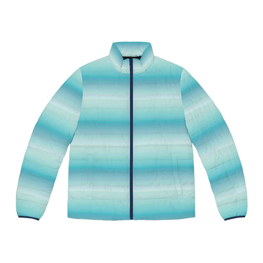 Aqua Ombre Puffer Jacket — Men's Lightweight Gradient Winter Coat