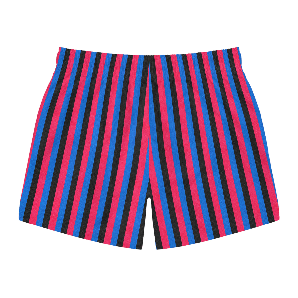 Men's Retro Stripe Swim Trunks — Blue & Pink Vertical Stripes