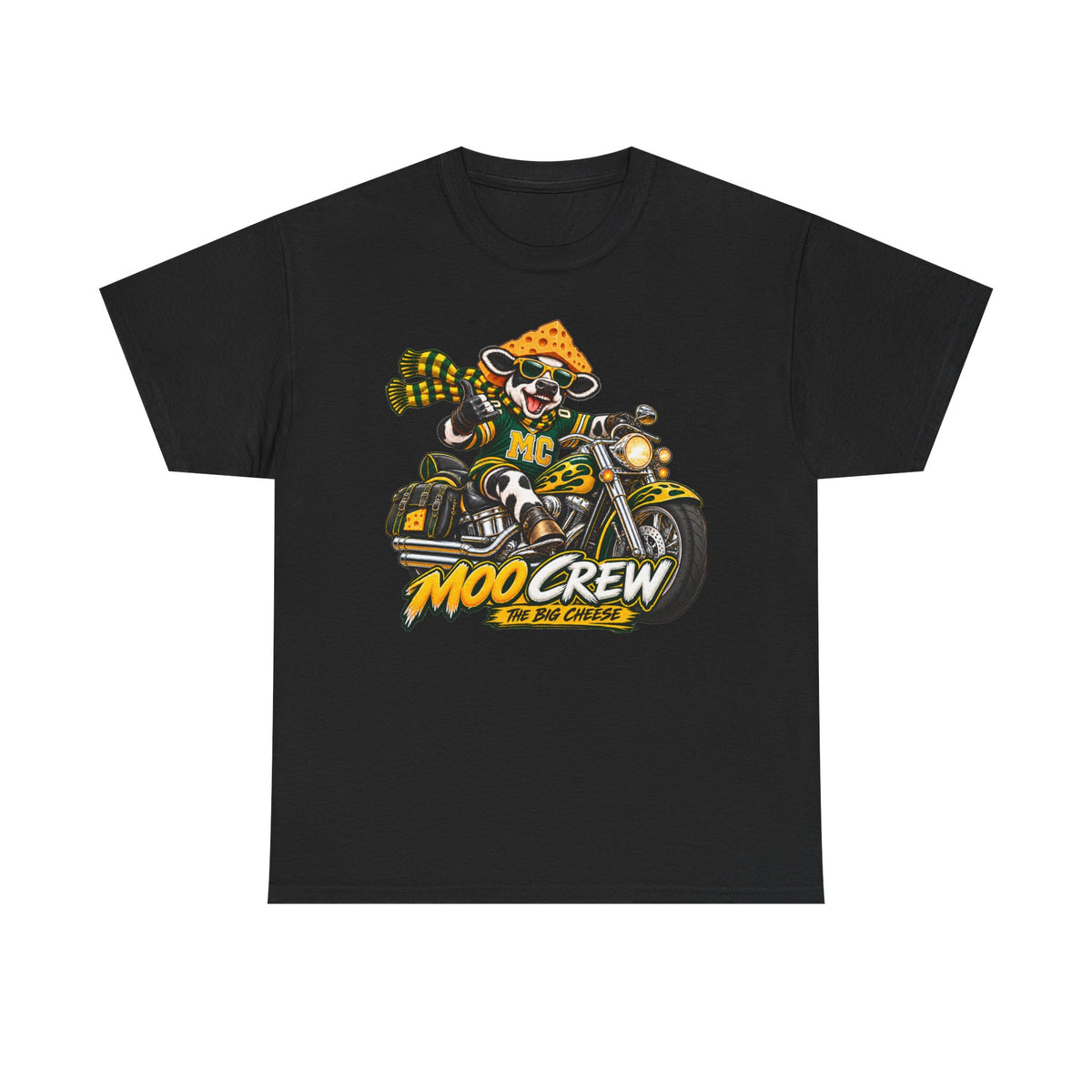Moo Crew WI Teams Game Day Motorcycle Graphic Tee The Big Cheese