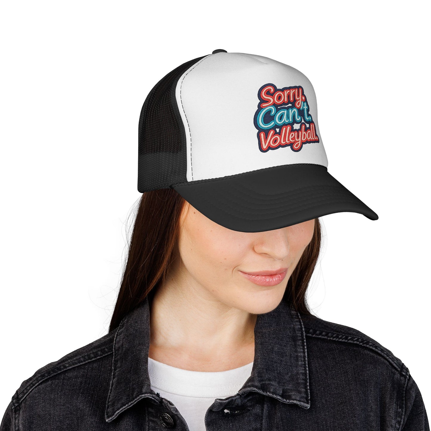 Sorry Can't Volleyball Trucker Cap — Retro Sport Volleyball Hat for Players & Fans