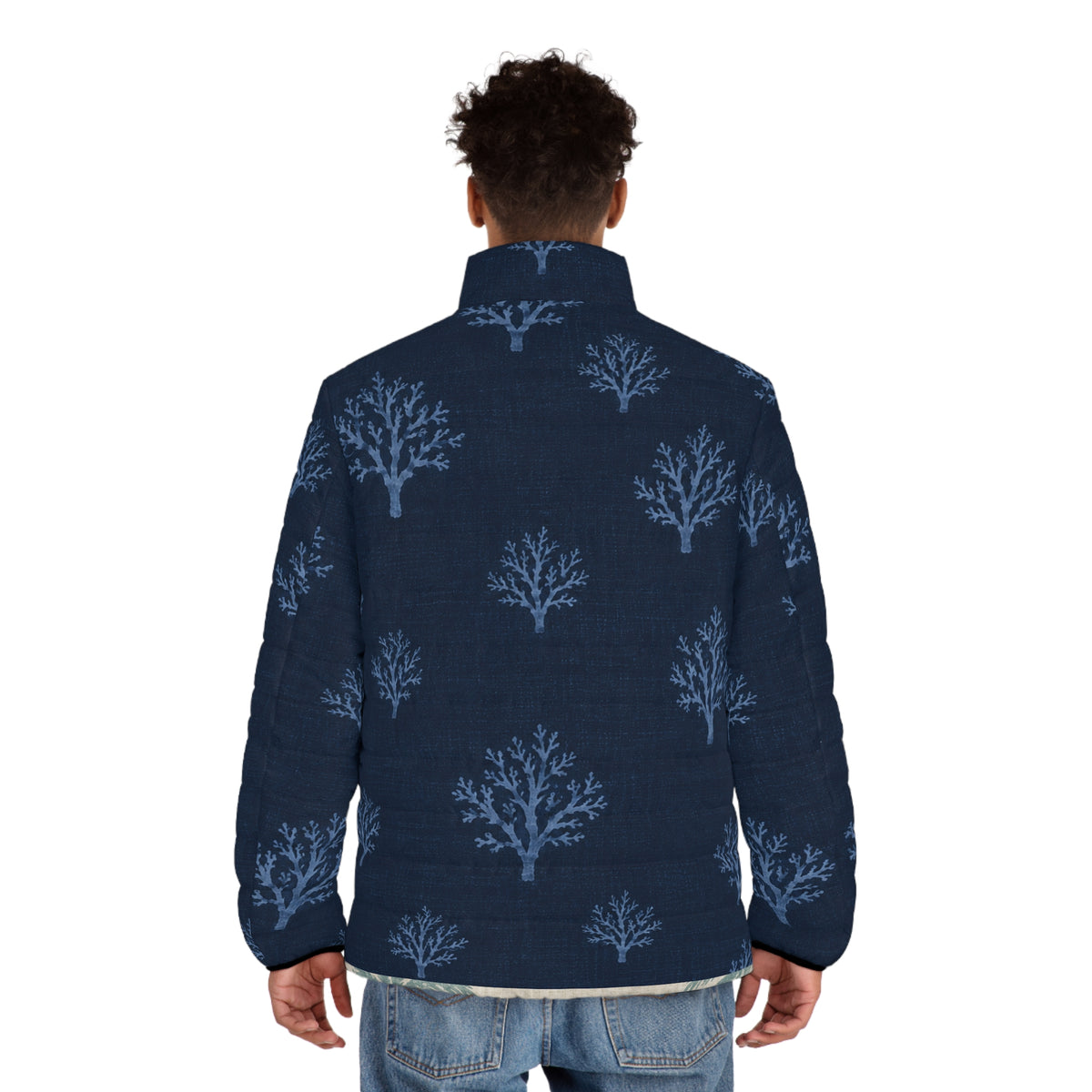Men’s Sea Fan Pattern Puffer Jacket