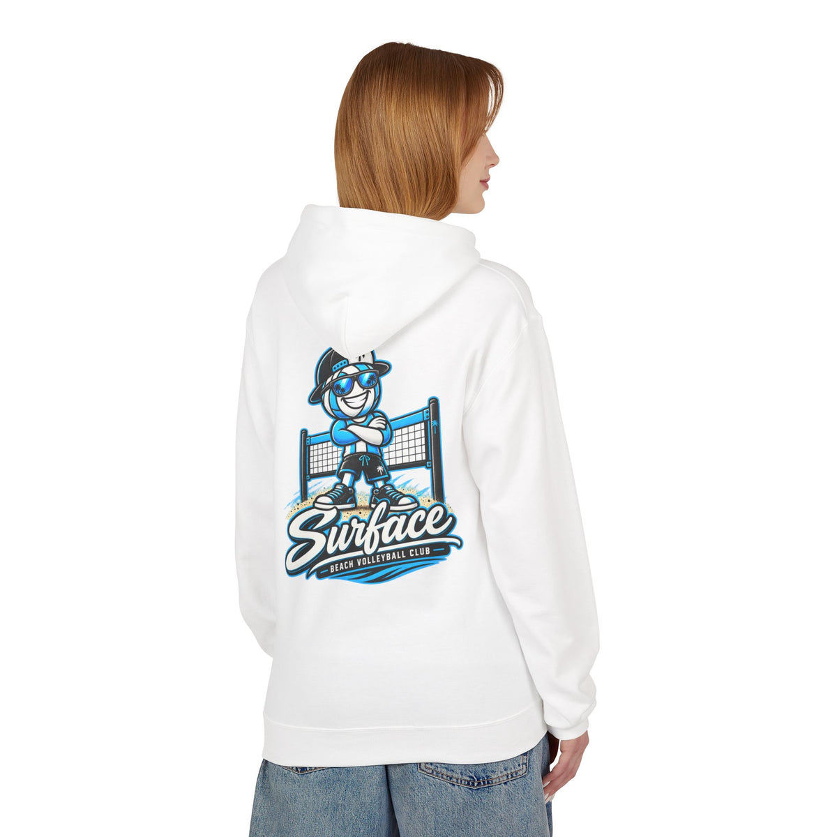 Surfface Beach Volleyball Hoodie — Retro Mascot Logo Pullover