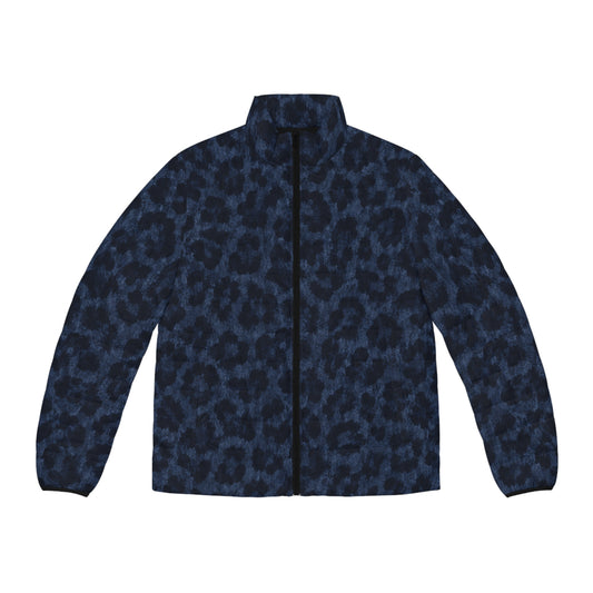 Midnight Leopard Puffer Jacket AOP