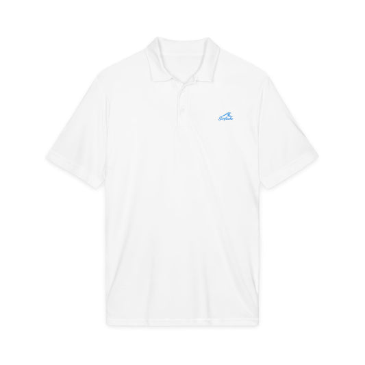Surfache Men's Performance Polo with Blue Wave Logo — Sporty Golf Shirt