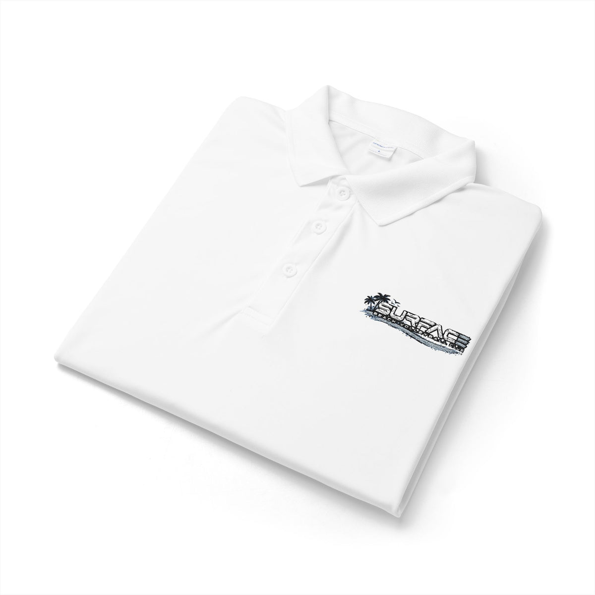 Embroidered Wave Logo Polo Shirt — Coastal Nautical Men's Golf Polo