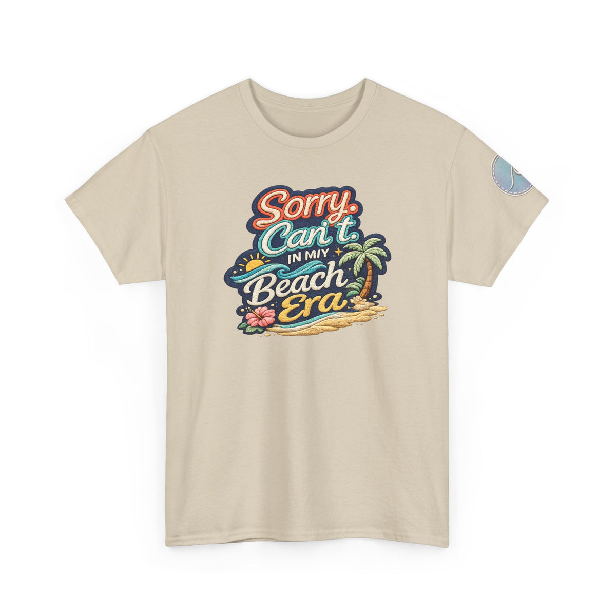 Sorry Can't, In My Beach Era — Retro Tropical Palm Beach Vacation T‑Shirt