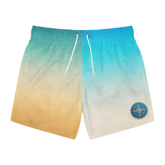 Surfache Ombre Beach Swim Trunks with Compass Patch