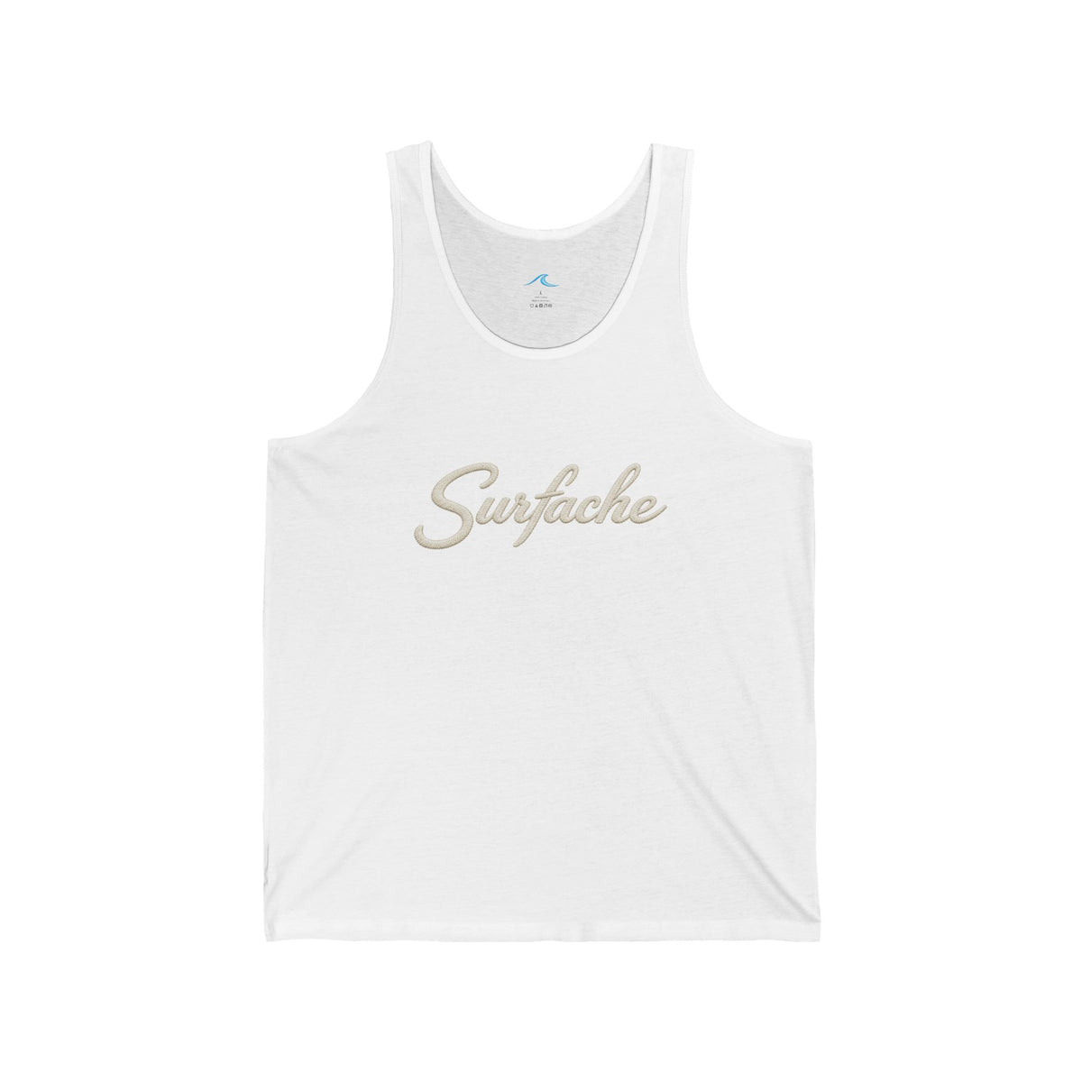 Surfside Beach Tank Top — Blue Palm & Wave Logo 'Surface' Athletic Tank