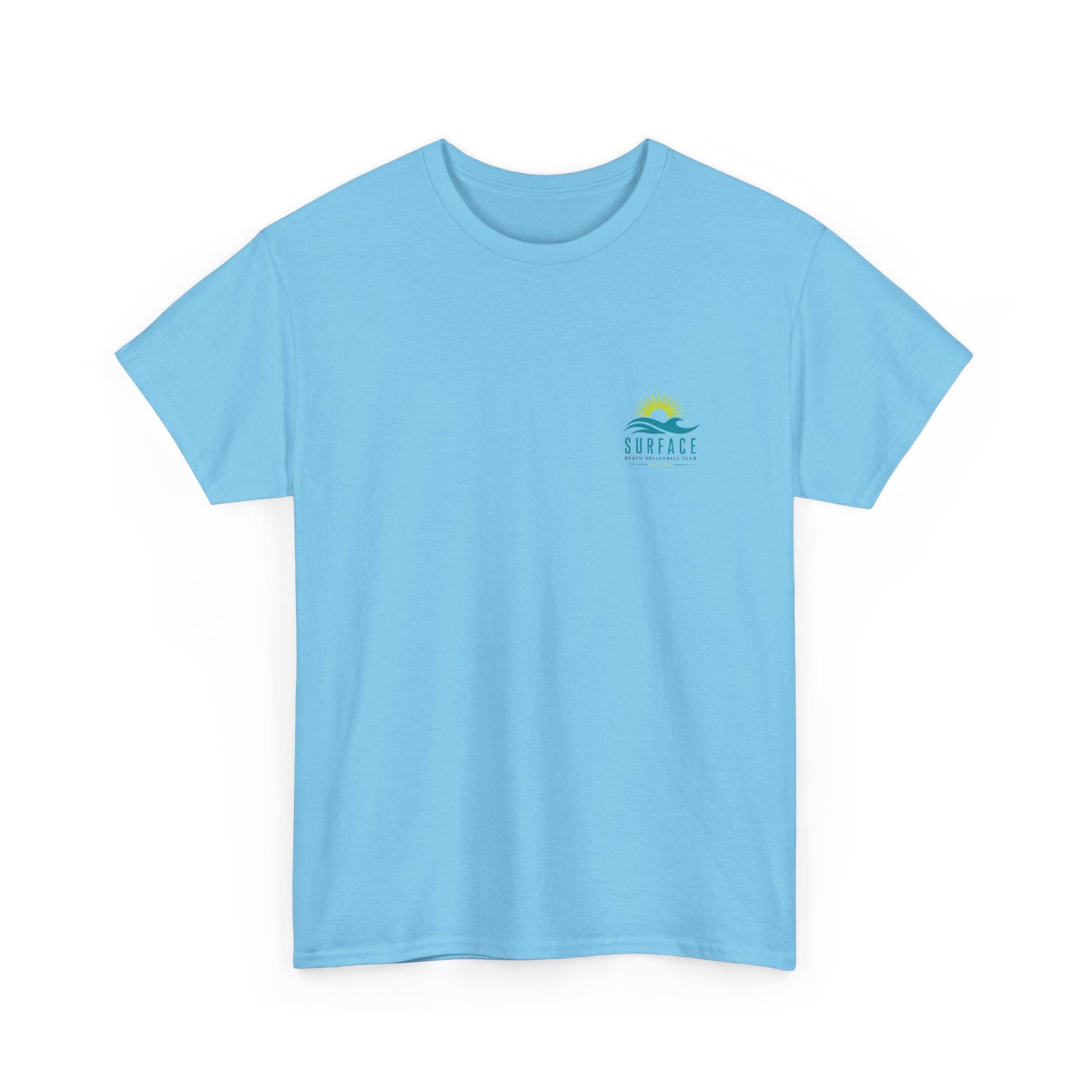 Surface Beach Volleyball Club Tee — Surf Wave & Sun Graphic T-Shirt
