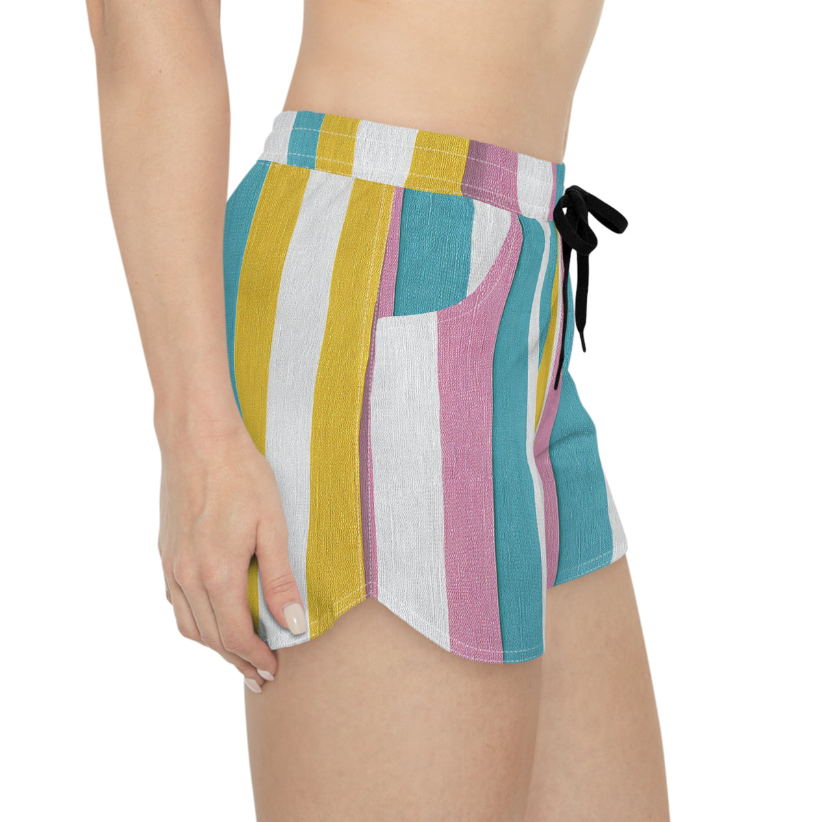 Bahama Mama Inspired Vertical Stripe Women's Casual Shorts — Nautical Summer Lounge Shorts