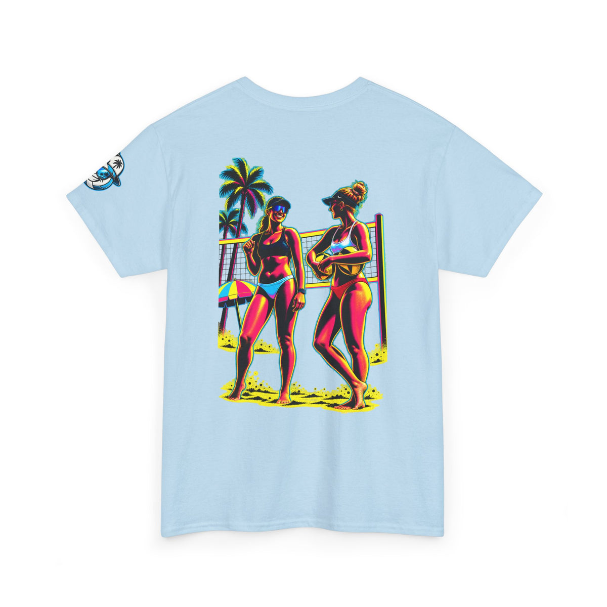 Beach Volleyball T‑Shirt – "Surface Beach Volleyball Club" Retro Sunset Graphic