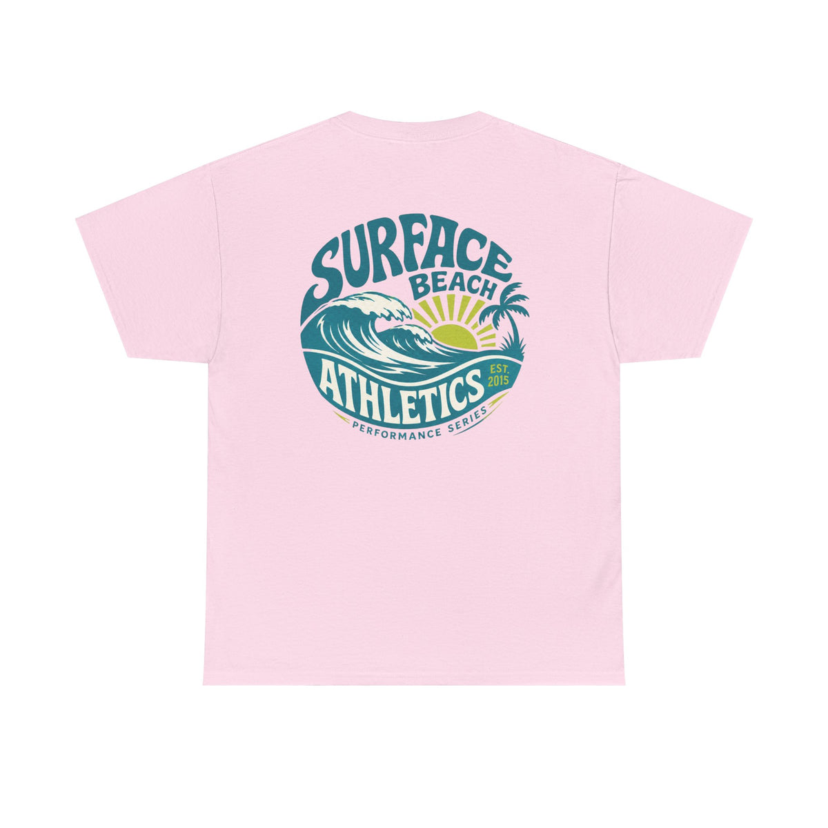 Surface Beach Club T-Shirt — Vintage Palm & Wave Logo Tee