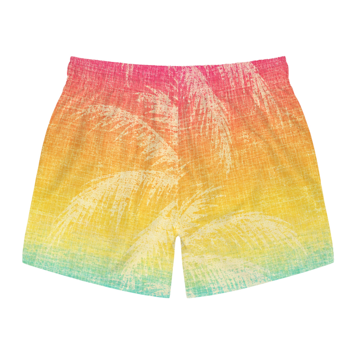 Gradient Swim Trunks — Tropical Palm Sunset Beach Shorts