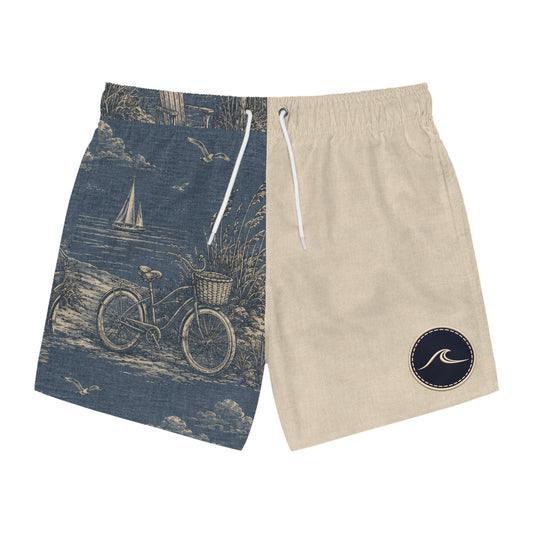 Surfache Beach Cruiser Swim Trunks with Wave Patch