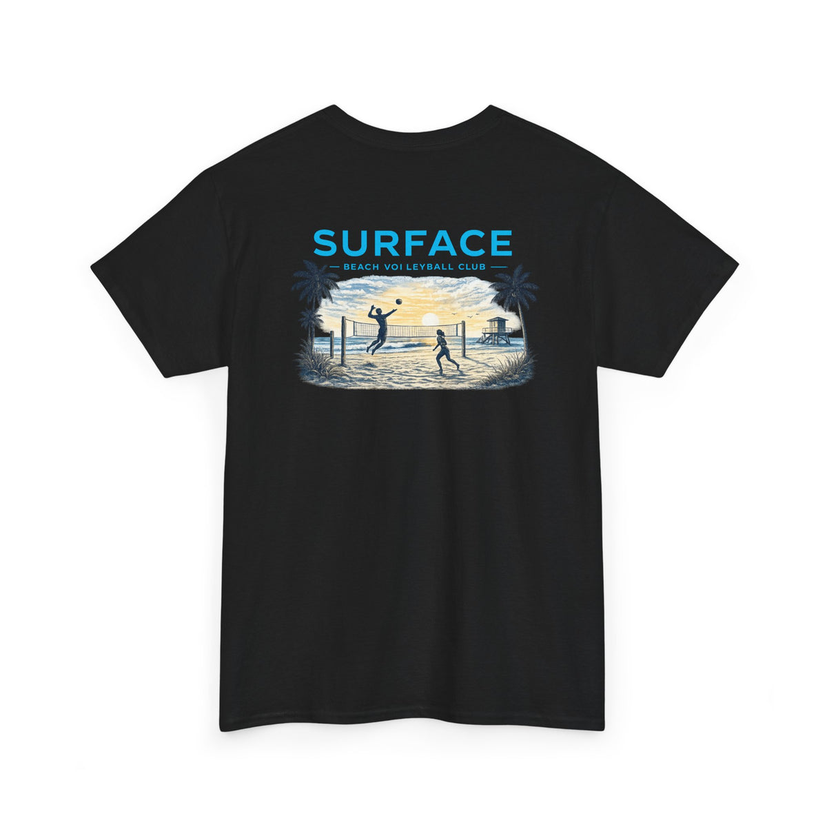Surface Beach Volleyball Club T-Shirt — Coastal Sunset Volley Tee