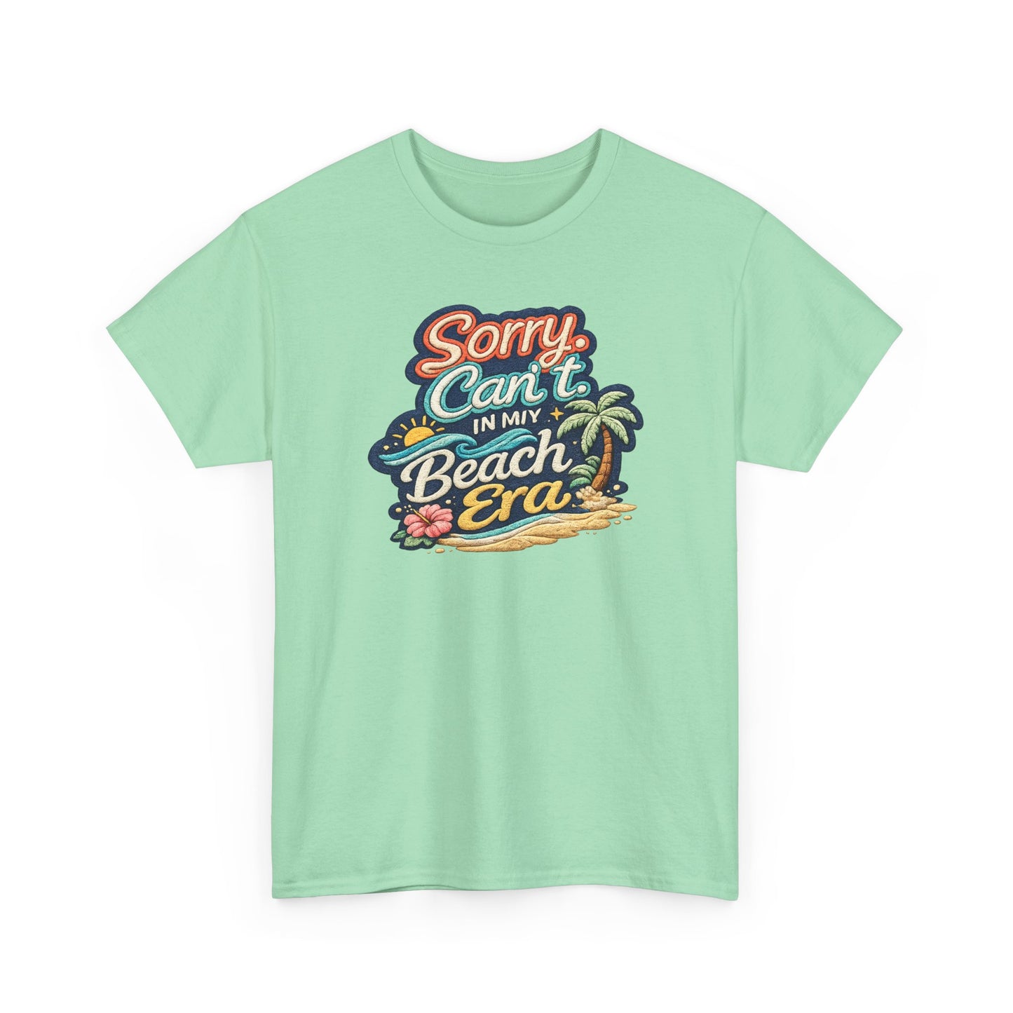 Sorry Can't, In My Beach Era Tee — Retro Tropical Palm Beach Vacation T‑Shirt
