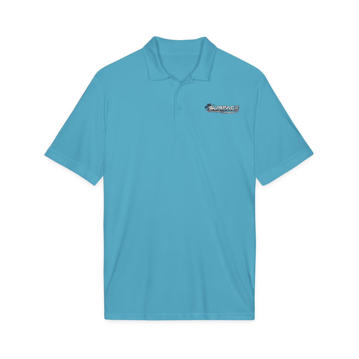 Embroidered Wave Logo Polo Shirt — Coastal Nautical Men's Golf Polo