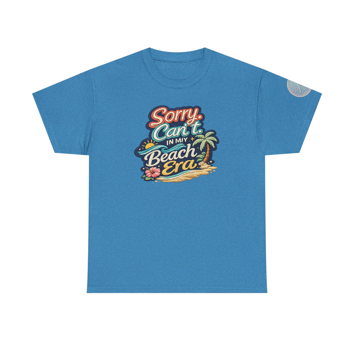 Sorry Can't, In My Beach Era — Retro Tropical Palm Beach Vacation T‑Shirt