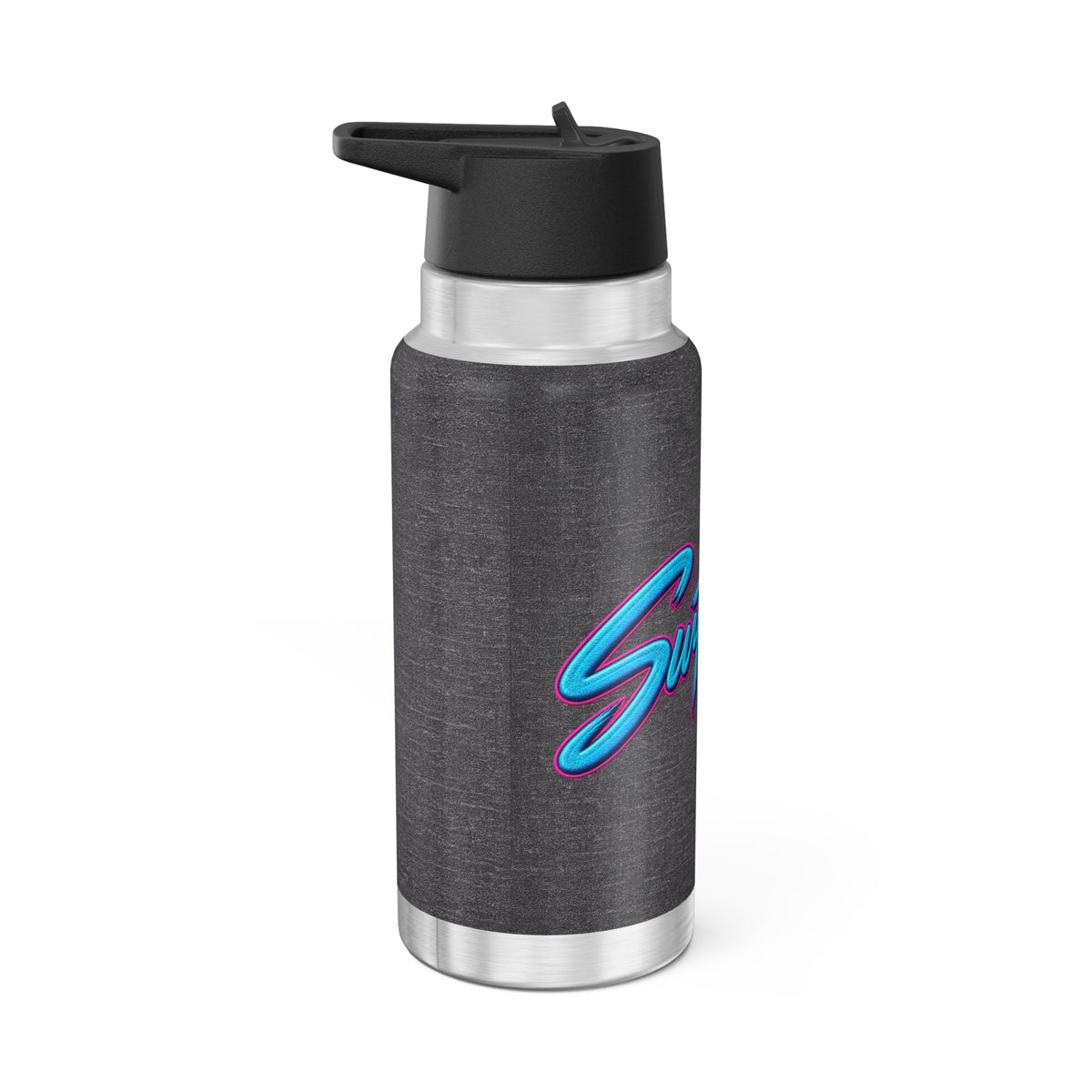 32oz Retro Surface Beach Volleyball Club Insulated Tumbler — Neon Surf Vibes Water Bottle