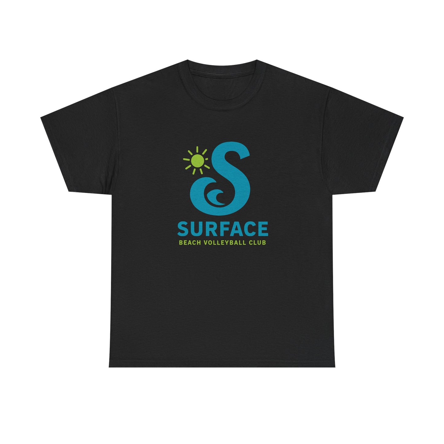 Wave Logo Surface Beach Volleyball Club Unisex Heavy Cotton Tee