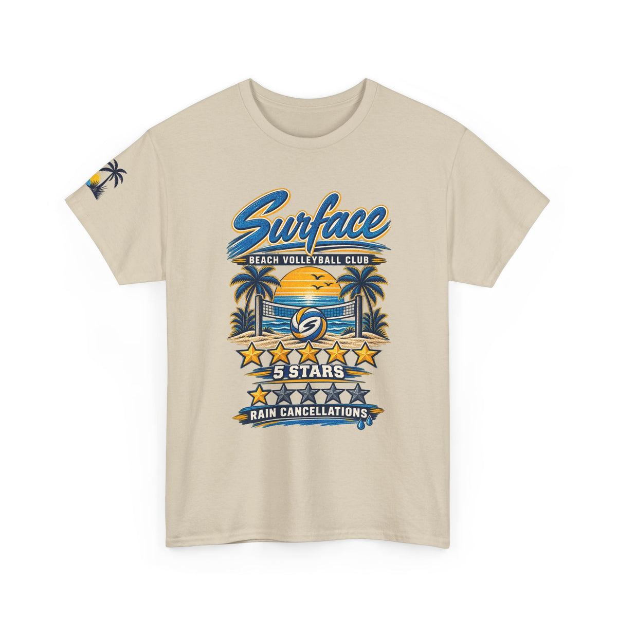 Surface Beach Volleyball Club Graphic Tee — “5 Stars Rain Cancellations”