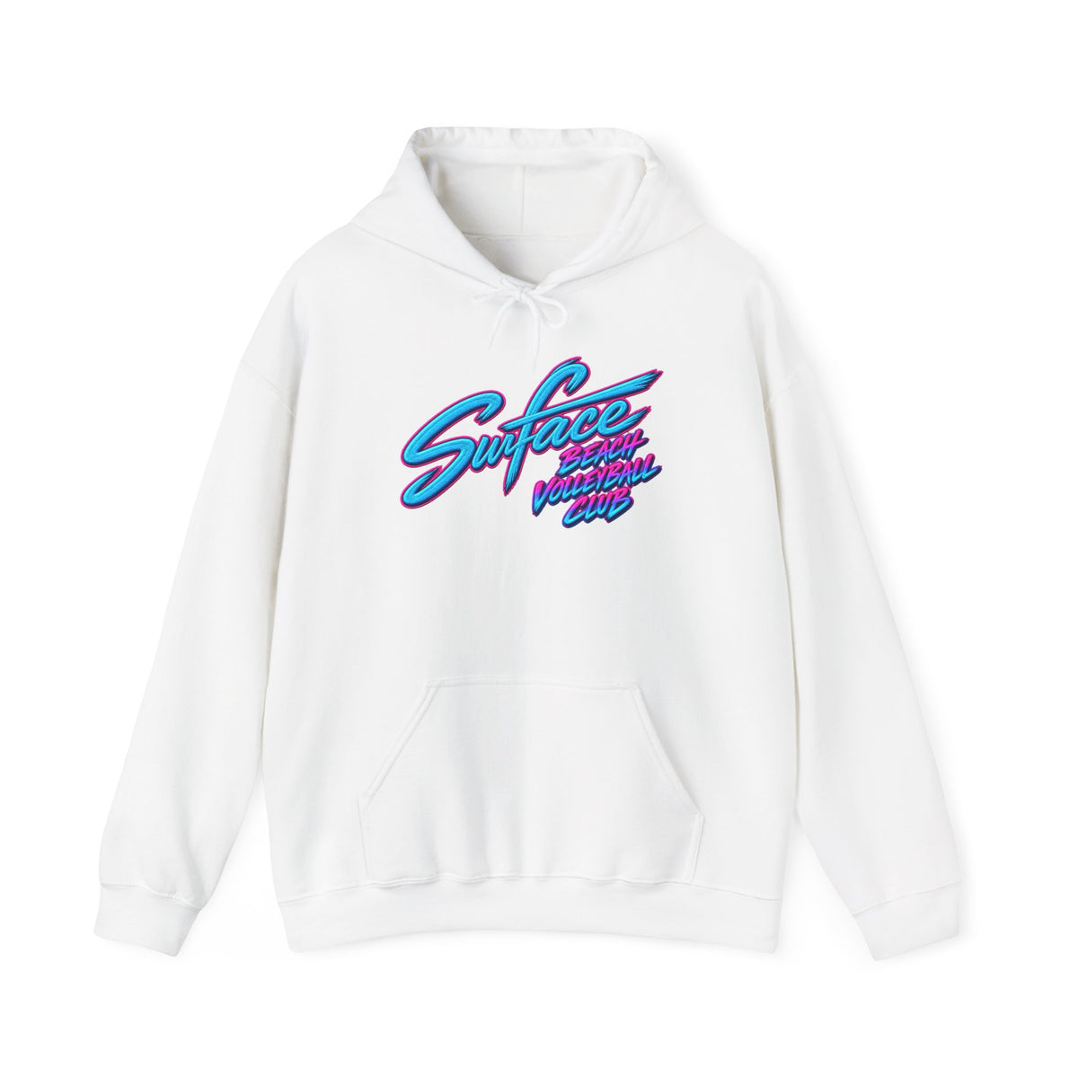 2027 Hoodie — "Surface" Retro Script Pullover (80s Vaporwave Style)
