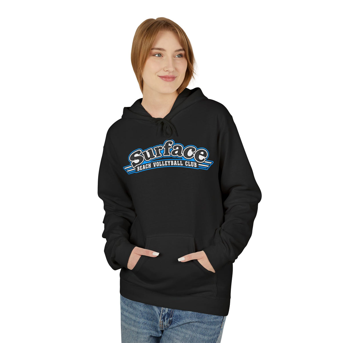 Surface Beach Volleyball Hoodie — Retro Palm Beach Volleyball Club Design