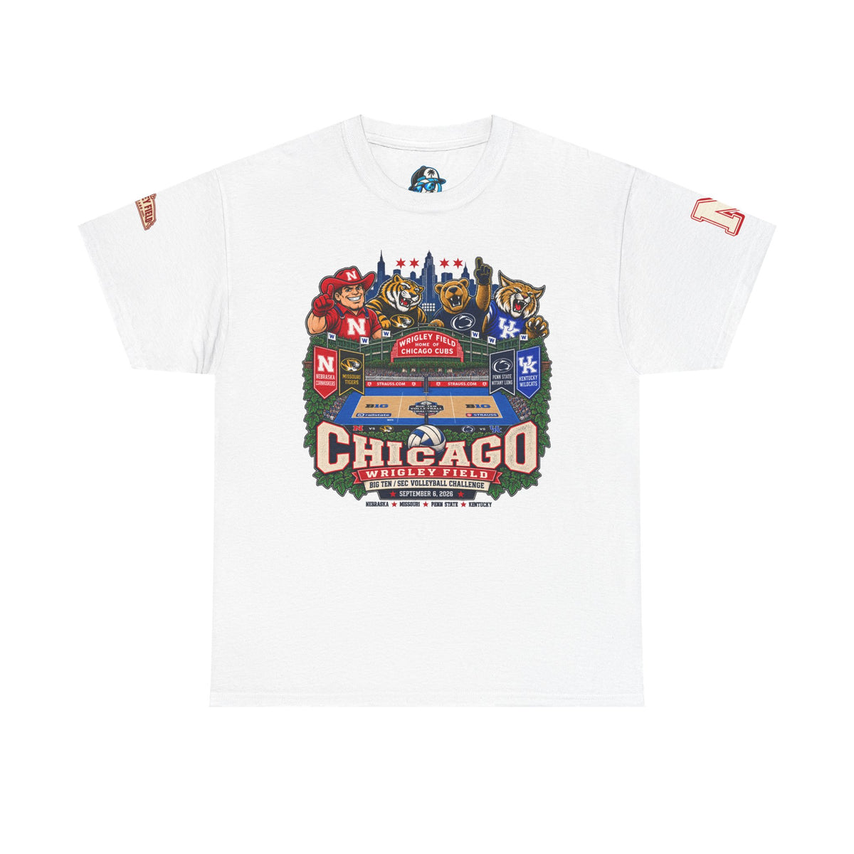 Chicago Wrigley Field Volleyball Vintage Stadium Tee