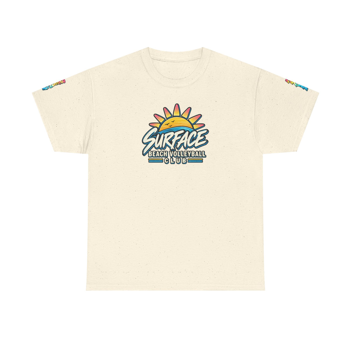 Beach Volleyball Tee — "Surface Beach Volleyball Club 2027" Retro Sunset Shirt