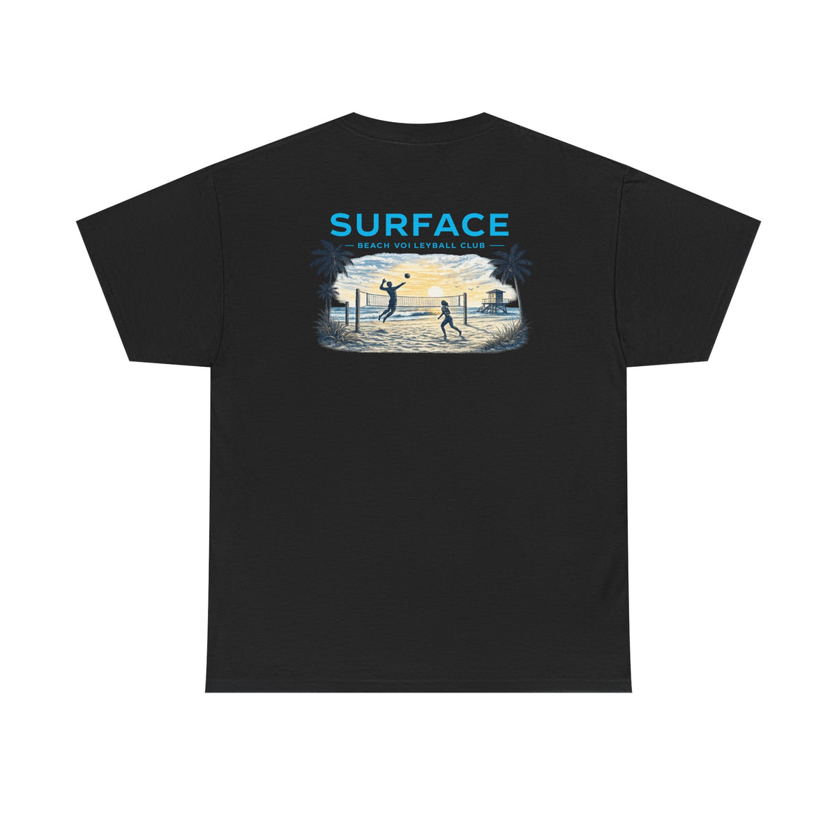 Surface Beach Volleyball Club T-Shirt — Coastal Sunset Volley Tee