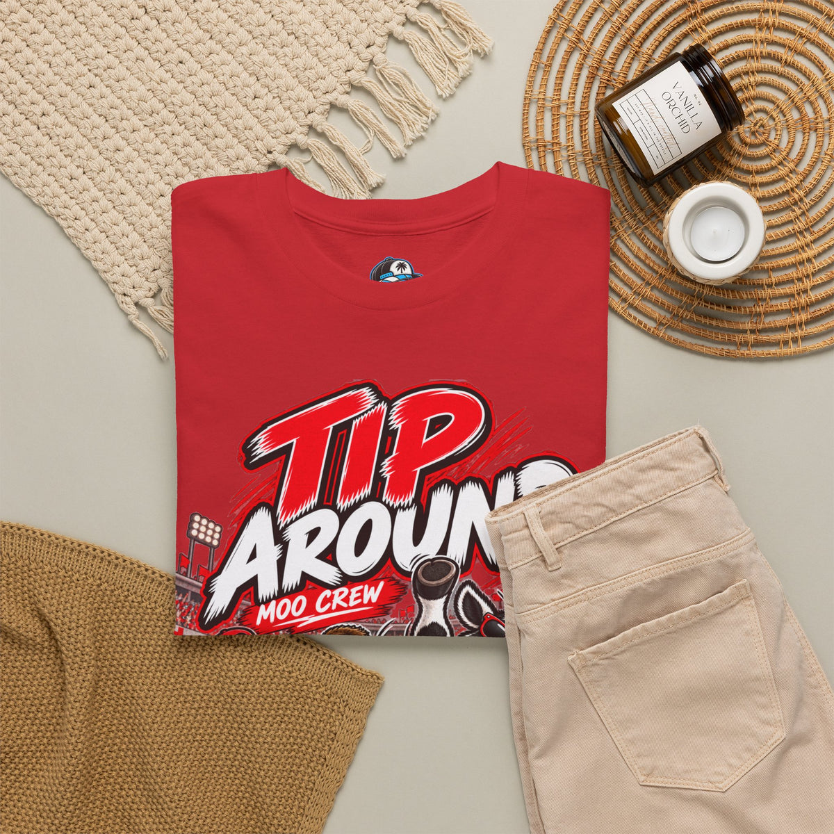 Moo Crew “Tip ’Around” Football Game Day  Cow Print T-Shirt