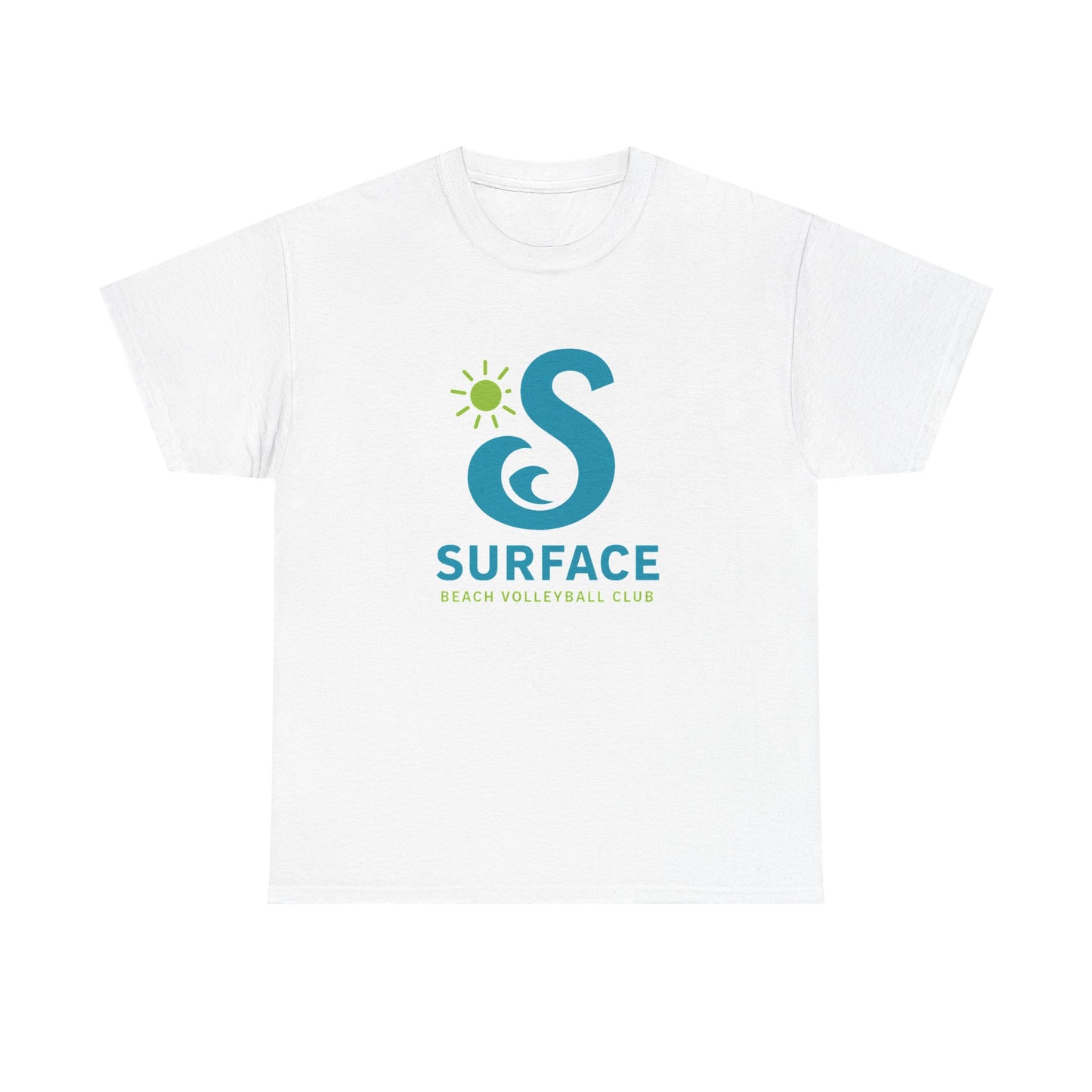 Wave Logo Surface Beach Volleyball Club Unisex Heavy Cotton Tee