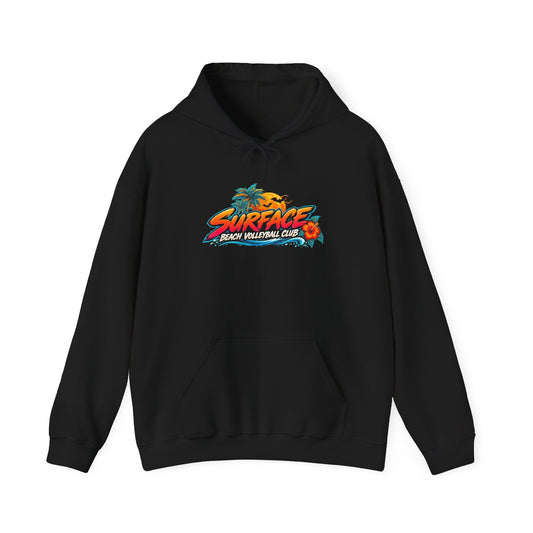 Surface Skeleton Spike Hoodie — Halloween Sunset Palm Graphic