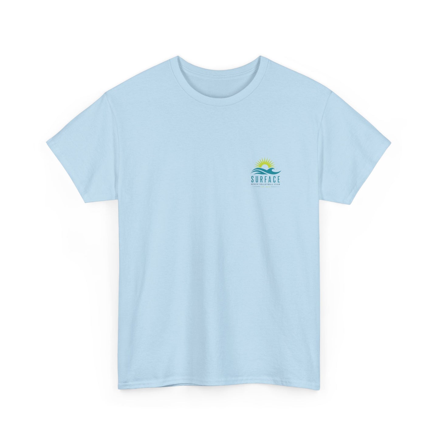 Surface Beach Volleyball Club Tee — Surf Wave & Sun Graphic T-Shirt
