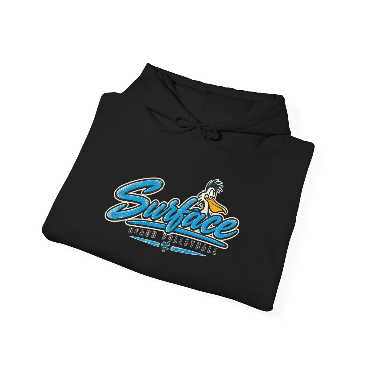 Surface Beach Volleyball Club Retro Mascot Logo Hoodie