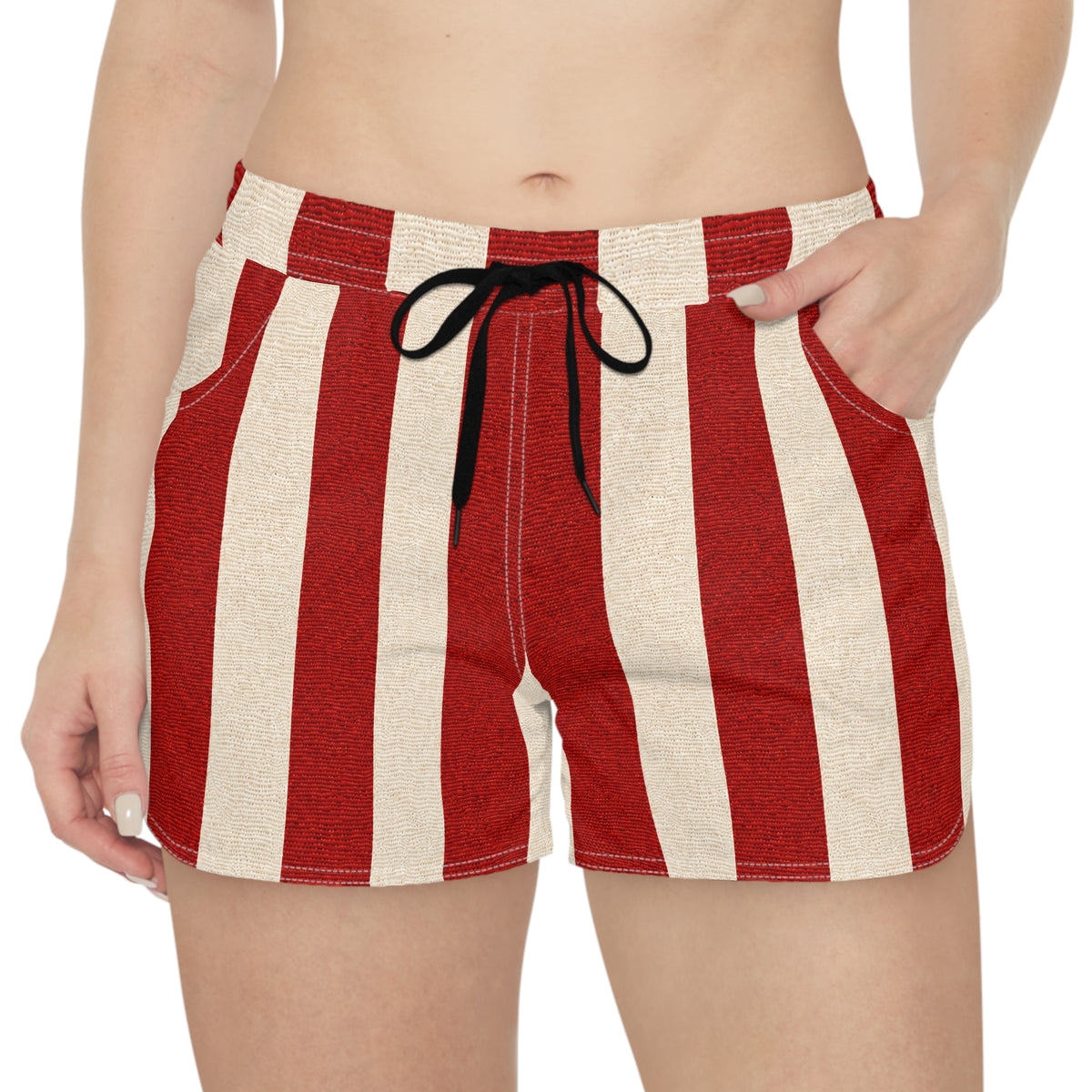 Rum Punch Inspired Striped Women's Casual Shorts – Beachy Summer Lounge Shorts